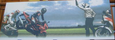 Eingangsschild zu einem sehr Biker-freundlichen Restaurant